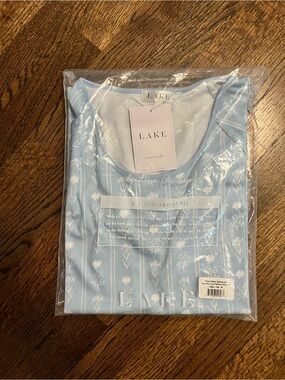 Sold out style LAKE Pima Nightgown in French Blue Watercolor Stems